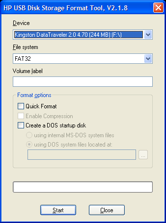 HP USB Format Tool