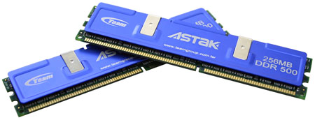 Astak Team Research 1GB (2x512MB) PC4000 DDR-500 High Speed Memory
