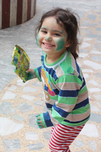 Apra playing Holi
