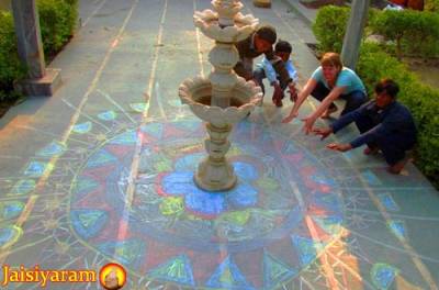 Lena Grohmann at Ashram with Children